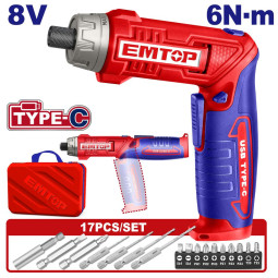 Отвертка аккумуляторная EMTOP ECSR0803