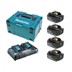 Набор аккумуляторов Makita LXT (BL1850Bx4, DC18RC, Makpac 3)