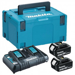 Набор аккумуляторов LXT Makita BL1840Bx2, DC18RD, Makpac3 (197504-2)