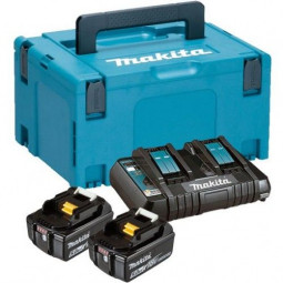 Набор аккумуляторов LXT Makita BL1850Bx2, DC18RC, Makpac (197629-2)